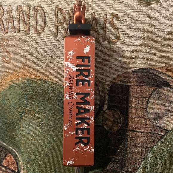 FIRE MAKER Brewing Company 4th Down Dry Hopped IPL Beer Tap Handle w/ Dragon - Picture 5 of 11